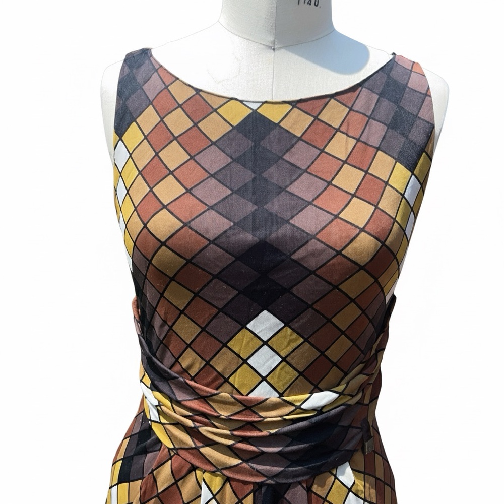 Miss Sixty Collection Retro Diamond Print Mini Dress